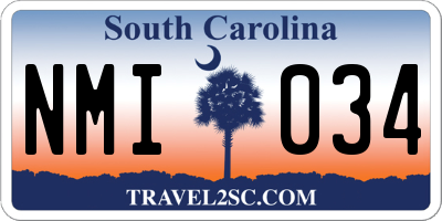 SC license plate NMI034