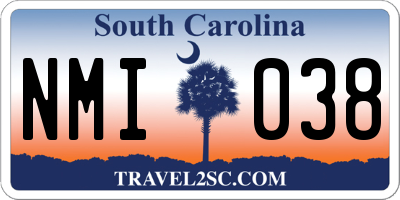 SC license plate NMI038