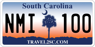 SC license plate NMI100