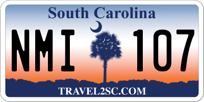 SC license plate NMI107