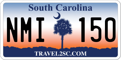 SC license plate NMI150