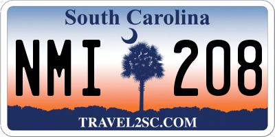 SC license plate NMI208