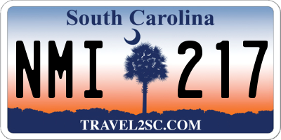 SC license plate NMI217