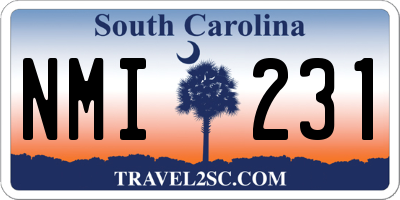 SC license plate NMI231