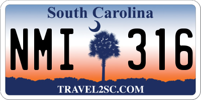 SC license plate NMI316