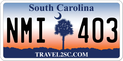 SC license plate NMI403