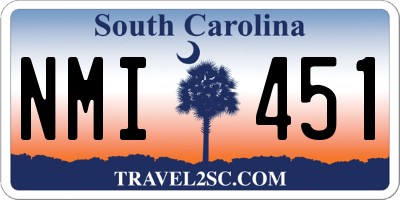 SC license plate NMI451
