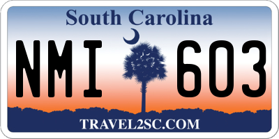 SC license plate NMI603