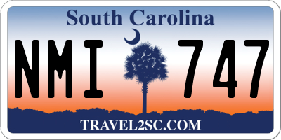 SC license plate NMI747