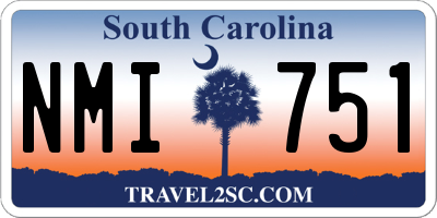 SC license plate NMI751