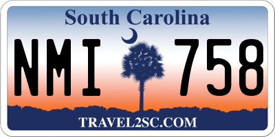 SC license plate NMI758