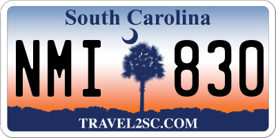 SC license plate NMI830