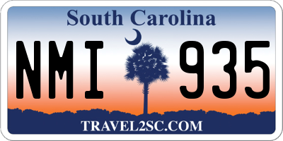 SC license plate NMI935