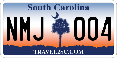 SC license plate NMJ004