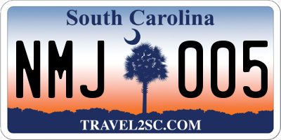 SC license plate NMJ005