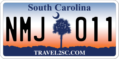SC license plate NMJ011