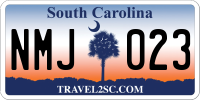 SC license plate NMJ023