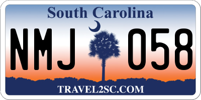 SC license plate NMJ058