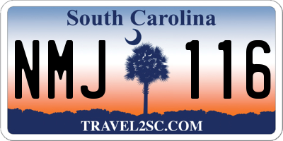 SC license plate NMJ116