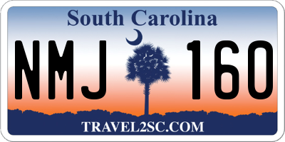 SC license plate NMJ160