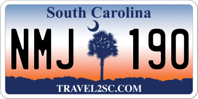 SC license plate NMJ190
