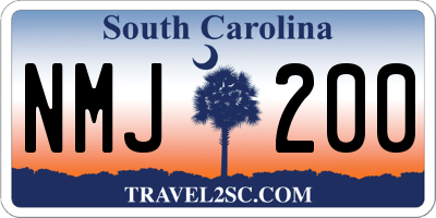 SC license plate NMJ200