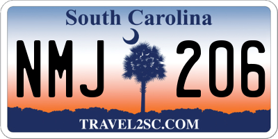 SC license plate NMJ206