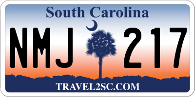 SC license plate NMJ217