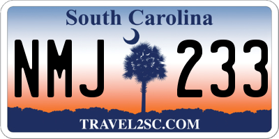 SC license plate NMJ233