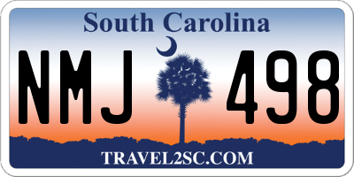 SC license plate NMJ498