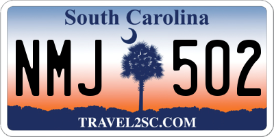 SC license plate NMJ502