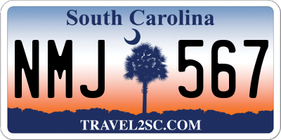 SC license plate NMJ567