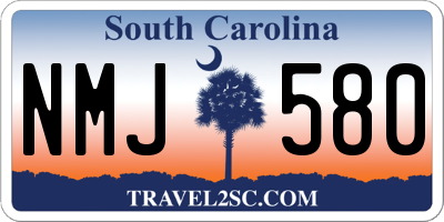 SC license plate NMJ580