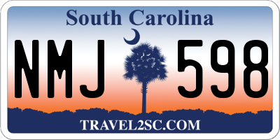 SC license plate NMJ598