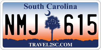 SC license plate NMJ615