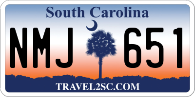 SC license plate NMJ651