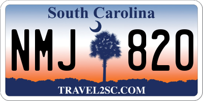 SC license plate NMJ820