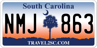 SC license plate NMJ863