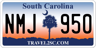 SC license plate NMJ950