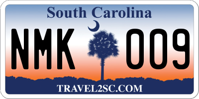 SC license plate NMK009