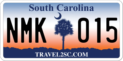 SC license plate NMK015