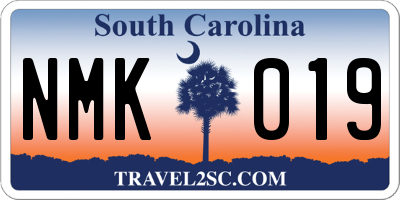 SC license plate NMK019