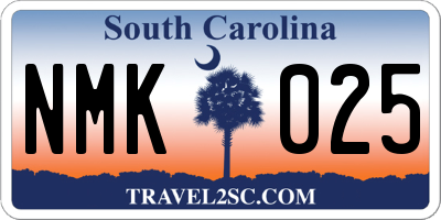 SC license plate NMK025