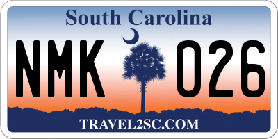 SC license plate NMK026