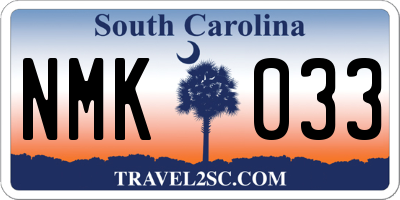 SC license plate NMK033