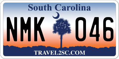 SC license plate NMK046