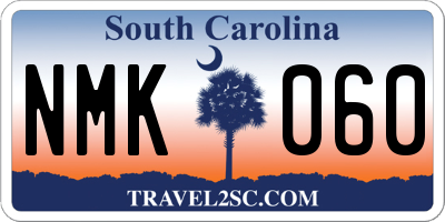 SC license plate NMK060