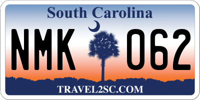 SC license plate NMK062