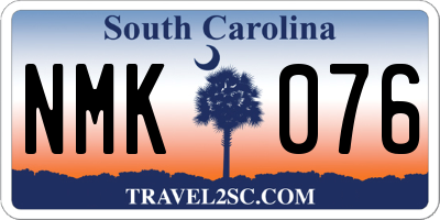 SC license plate NMK076