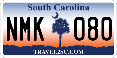 SC license plate NMK080